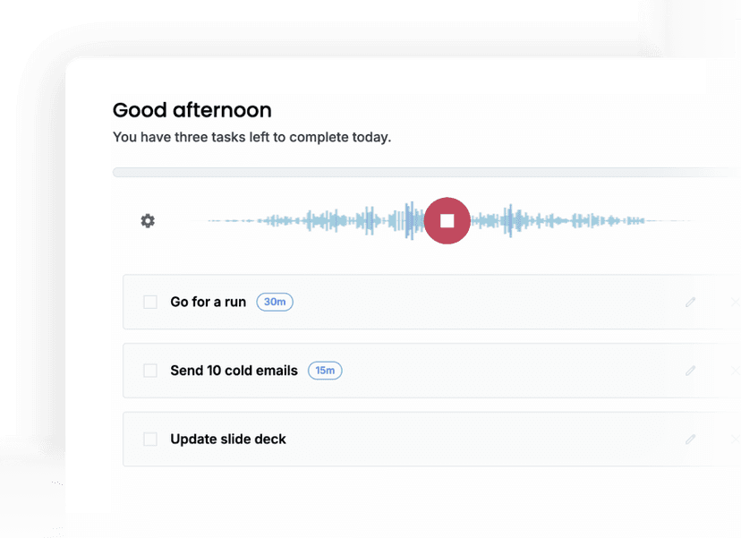 Using microphone to record tasks